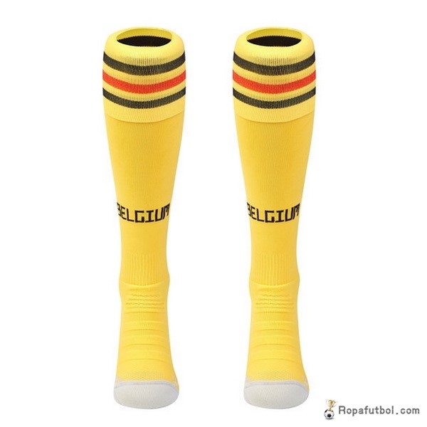 Calcetines Bélgica Replica Segunda Ropa 2018 Amarillo